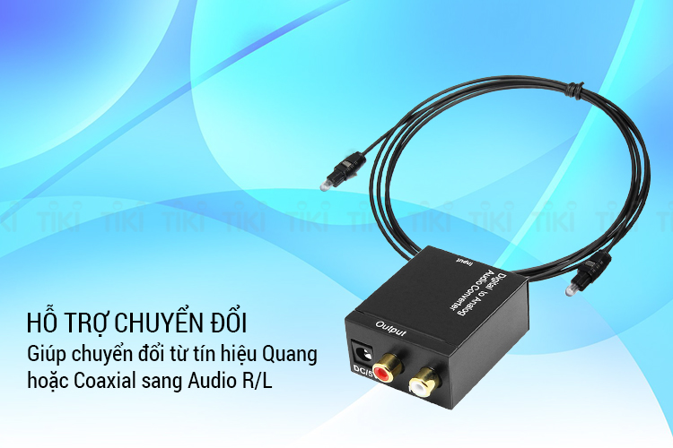 Bộ Chuyển Âm Thanh TV 4K Quang Optical Sang Audio AV Ra Amply + Cáp Optical (1m) - Hàng Nhập Khẩu