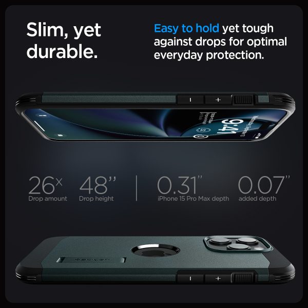 Ốp lưng dành cho iPhone 15 Pro Max Spigen Tough Armor MagFit - Hàng Chính Hãng