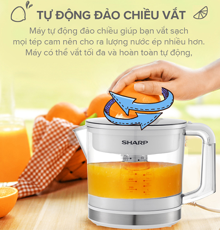 Máy Vắt Cam Sharp EJ-J407-WH - Hàng chính hãng