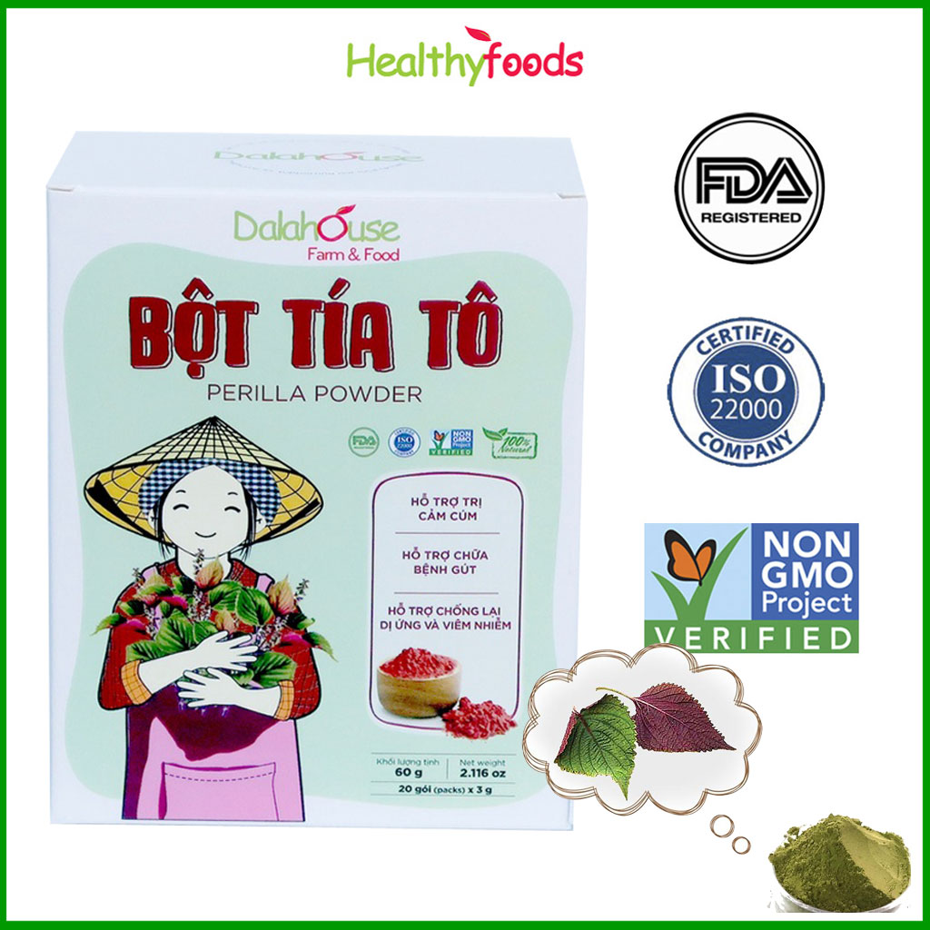 Bột Tía Tô Sấy Lạnh Nguyên Chất Dalahouse Hỗ Trợ Hạ Sốt, Thải Độc, Làm Sáng Da Giúp Cơ Thể Săn Chắc – Hàng Chính Hãng