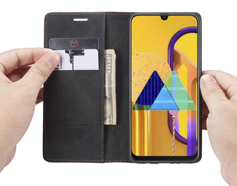 Bao da thật dạng ví chính hãng Caseme dành cho Samsung Galaxy M21 - Hàng chính hãng