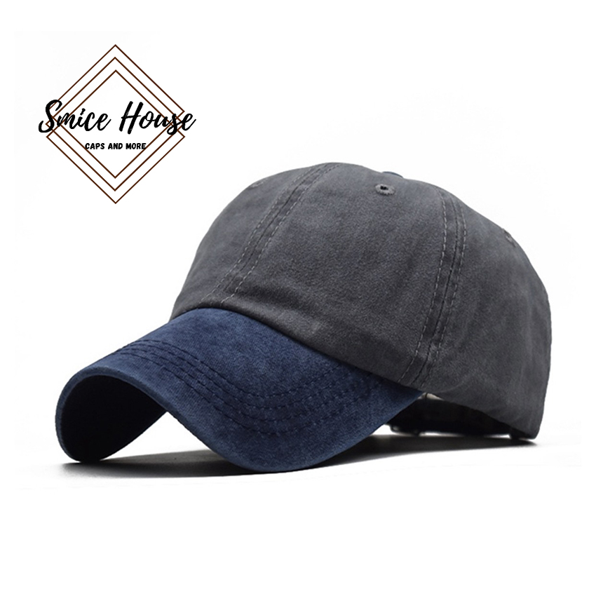 [ĐÓNG HỘP] Nón lưỡi trai jeans trơn bụi bạc màu kết hợp 2 màu dành cho cả nam và nữ freesize - Mũ che nắng mùa hè- Smice House