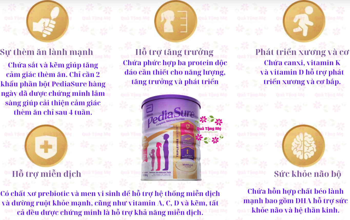 Sữa tăng chiều cao cho trẻ biếng ăn từ 1-10 tuổi Úc Pediasure