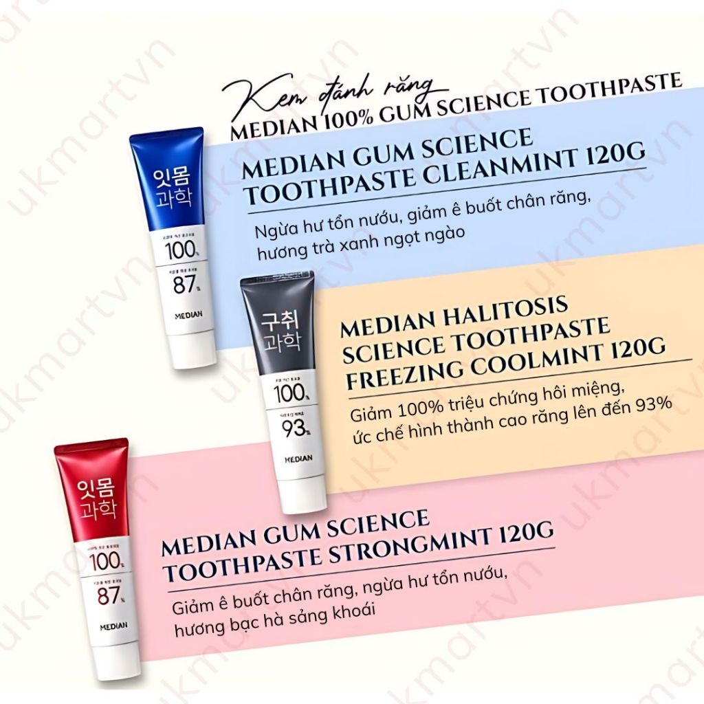 Kem Đánh Răng MEDIAN DENTAL IQ 93% 120g - MEDIAN GUM SCIENCE 87% - 93% 120g
