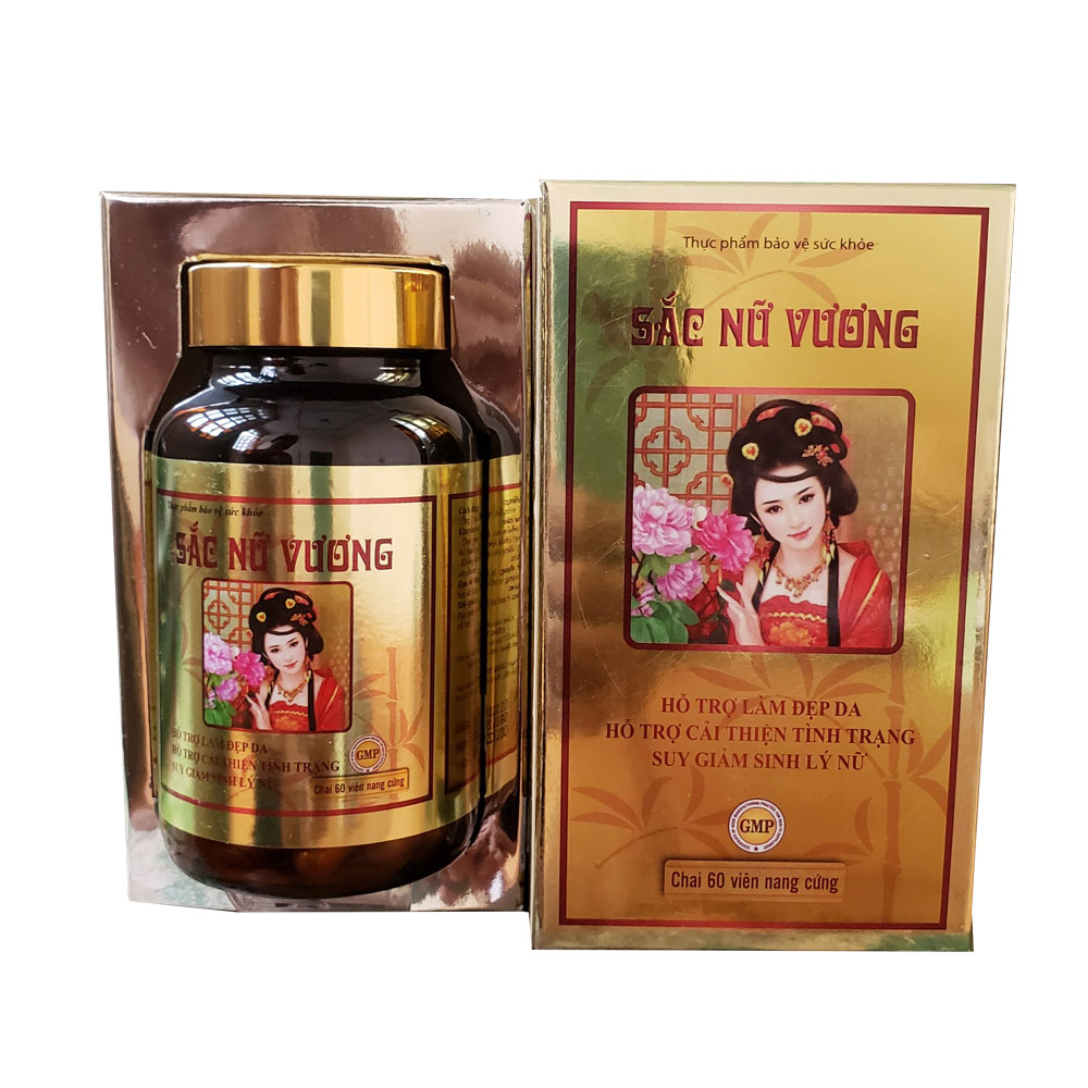 Sắc Nữ Vương hỗ trợ làm đẹp da, cải thiện sinh lý, điều hoà kinh nguyệt phụ nữ hộp 60 viên