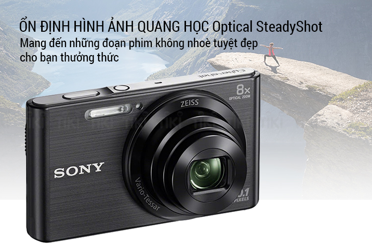 Combo Máy Ảnh Sony Cybershot DSC-W830 - Tặng Thẻ 16GB + Túi - Hàng Chính Hãng