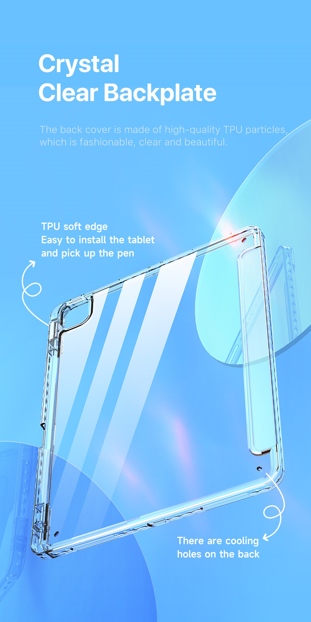 Bao da ipad Dux Ducis Unid cho Ipad Air 6/ 5/ 4/ Ipad Pro 11 M1/ M2, có khe cắm bút, auto sleep/wake, trong suốt_ Hàng chính hãng