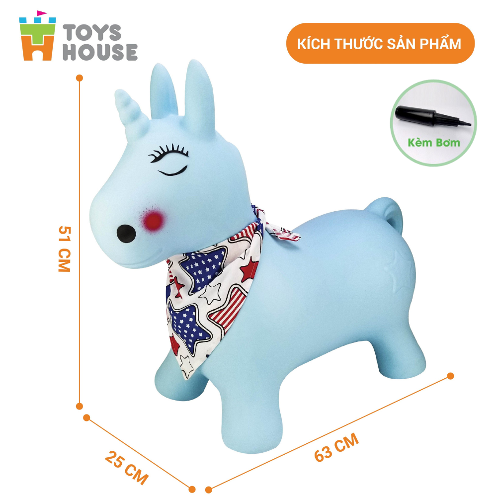 Thú nhún bơm hơi Toyshouse (KÈM BƠM)- Tiêu chuẩn xuất khẩu Mỹ (ASTM) và Châu Âu (EN71)- Đồ chơi vận động cho bé từ 8 tháng
