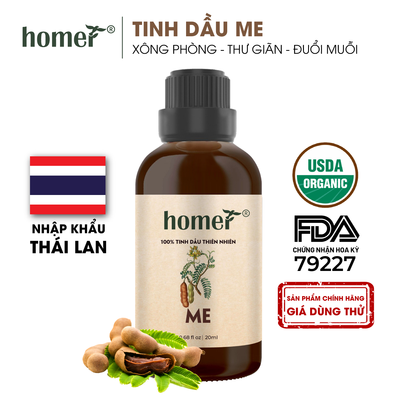 Tinh Dầu Me Homer 100ml - Tinh Dầu Xông Thơm Phòng, Thư Giãn Khử Mùi - Tinh Dầu Trái Cây Thiên Nhiên