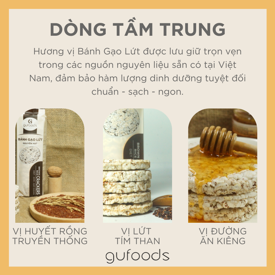 Bánh ăn kiêng, tập GYM gạo lứt GUfoods - có 3 lựa chọn yến mạch, huyết rồng, tím than (165g) 6