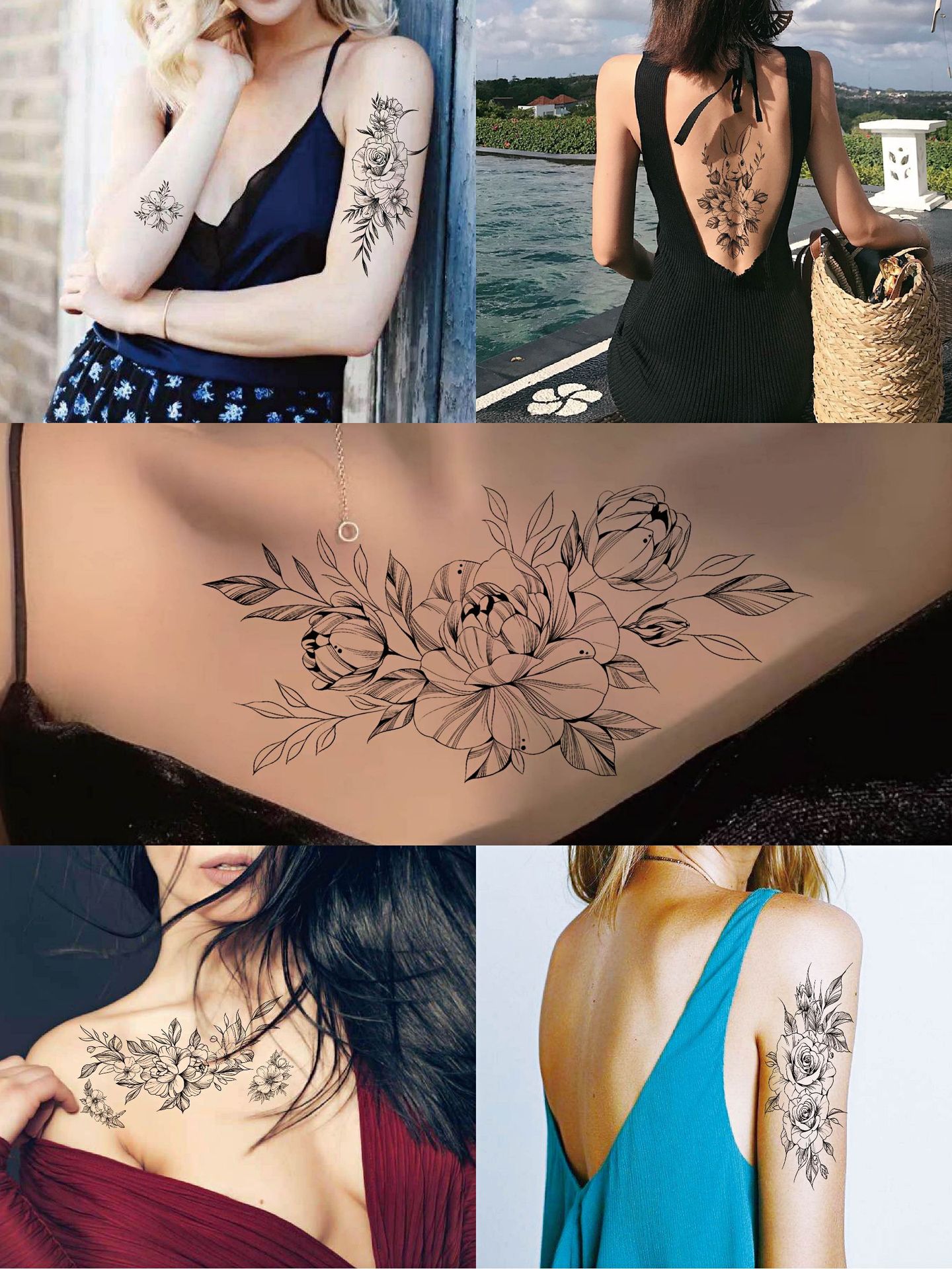 Hình Xăm To Miếng Dán Tạm Thời Tattoo Chống Nước Lâu Trôi Quyến Rũ