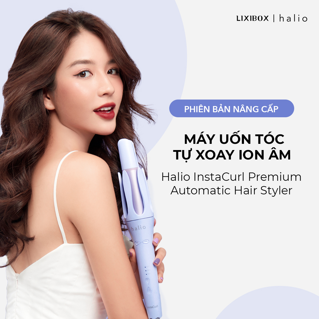 Máy Uốn Tóc Halio instaCurl Premium Automatic Hair Styler Tự Động Xoay - Bóng Mượt x18 lần, Trục 32 mm