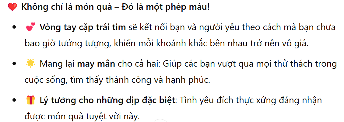 Vòng tay may mắn vòng tay cặp trái tim