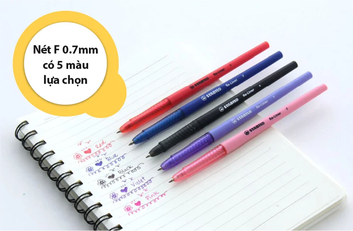 Bộ 3 Bút bi nắp STABILO Re-Liner F 0.7mm (BP868F-C3)