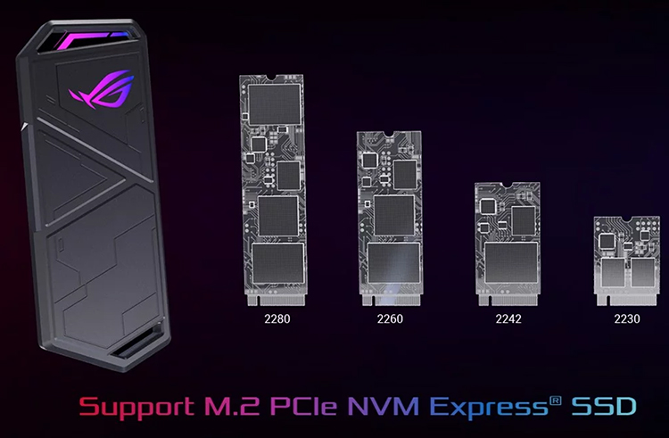 Hộp đựng ổ cứng di động SSD ASUS ROG STRIX ARION ESD-S1C - Hàng Chính Hãng