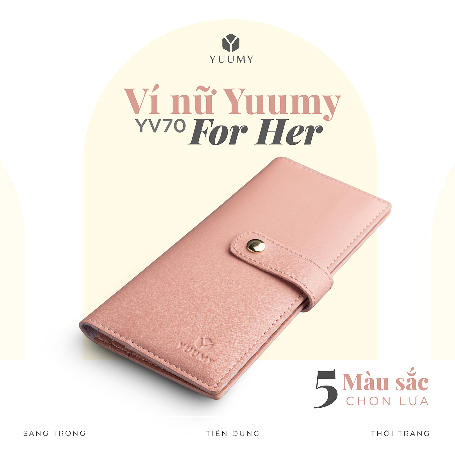 Ví Yuumy (  Thời trang nữ kiểu cầm tay khóa cài dáng dài - Ví da Seasand YV70 )