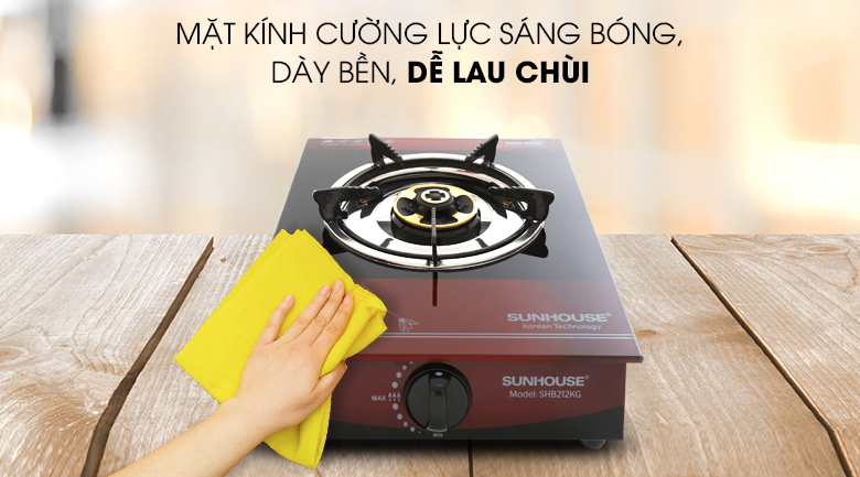 Bếp Gas Dương Đơn Mặt Kính Sunhouse SHB212KG - Hàng chính hãng