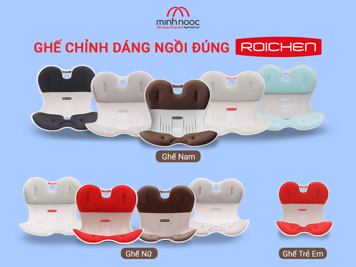 [Ghế Roichen - Chính hãng] Ghế chỉnh dáng ngồi đúng Roichen - Hàn Quốc (Made in Korea). Dùng cho Nam, Nữ, Trẻ em.
