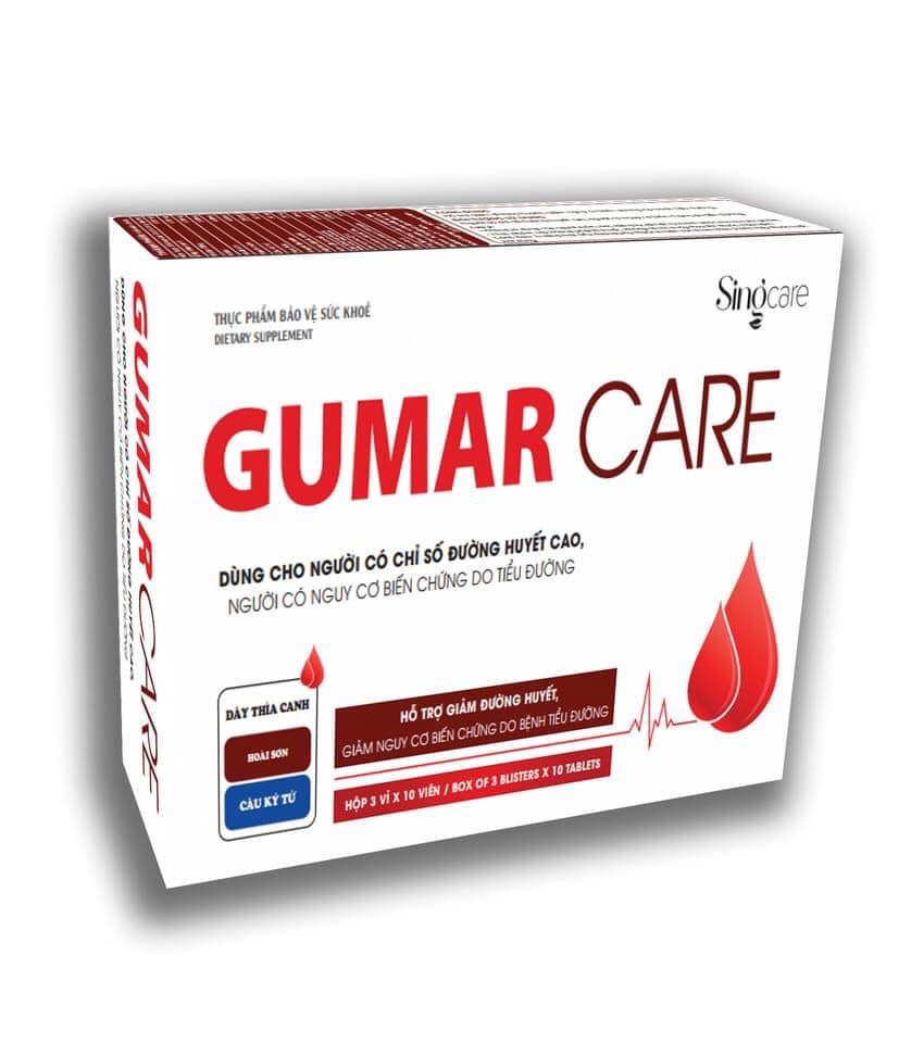 thực phẩm bảo vệ sức khoẻ gumar care - hỗ trợ giảm đường huyết, giảm nguy cơ biến chứng do bệnh tiểu đường(hộp 3 vỉ x 10 viên) 1