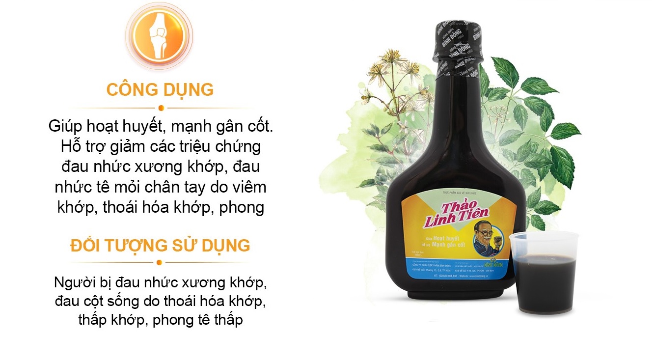 thực phẩm bảo vệ sức khoẻ - hỗ trợ điều trị xương khớp - phong thấp thảo linh tiên 2