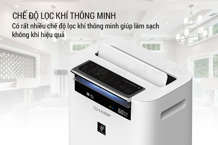 Máy Lọc Không Khí Và Tạo Ẩm Sharp KC-G40EV-W - Hàng chính hãng