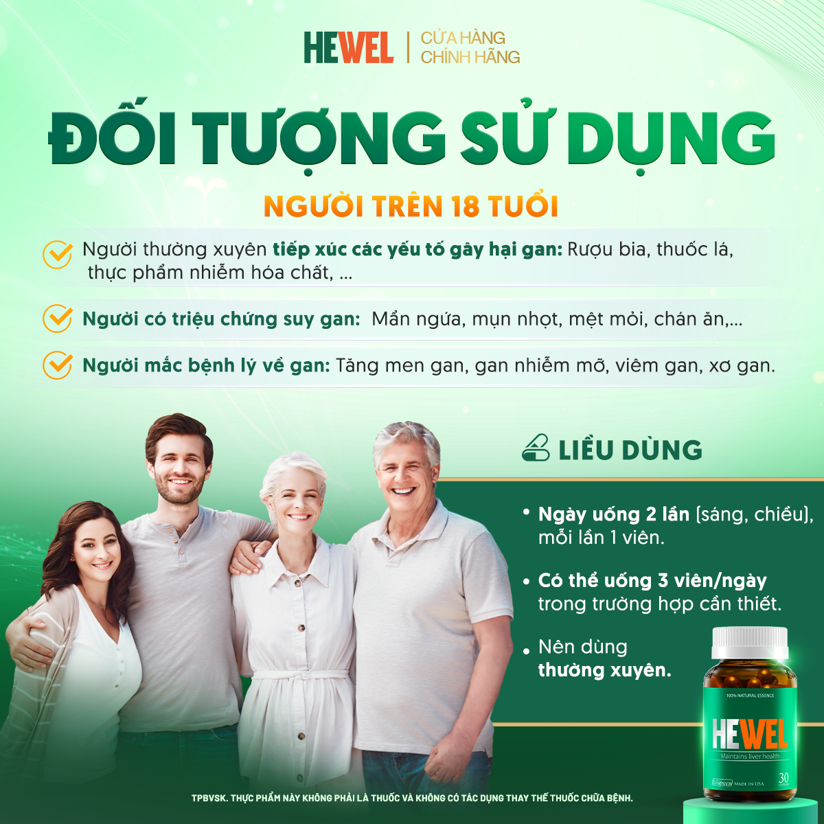 [Tặng Qik Hair Nam 15v] Combo 4 Hộp 30v -  Viên Uống Bổ Gan Hewel Ecogreen – Giải Độc Gan Mát Gan, Hỗ Trợ Tiêu Hóa