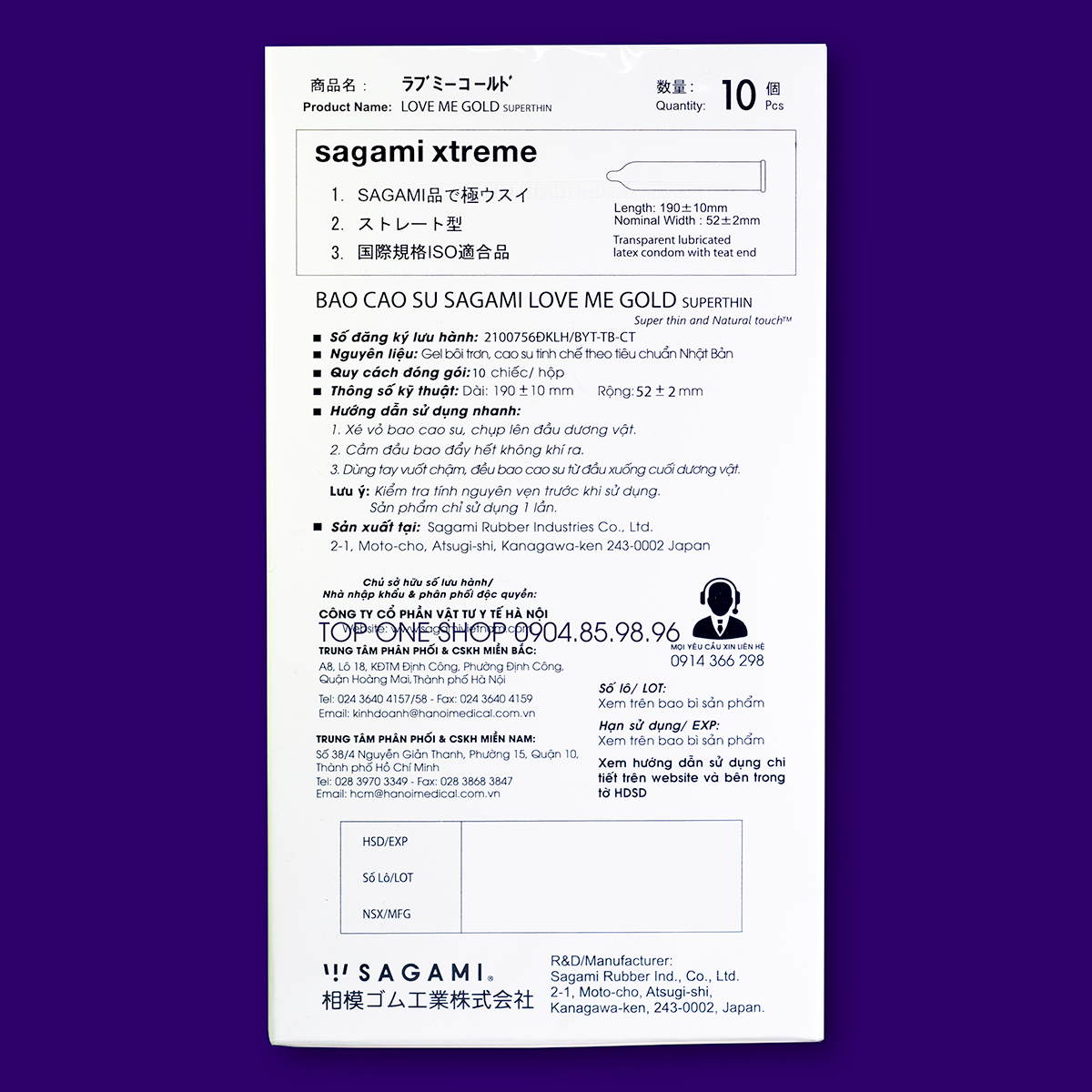 Bao Cao Su Sagami Xtreme Super Thin (10 Cái / Hộp)