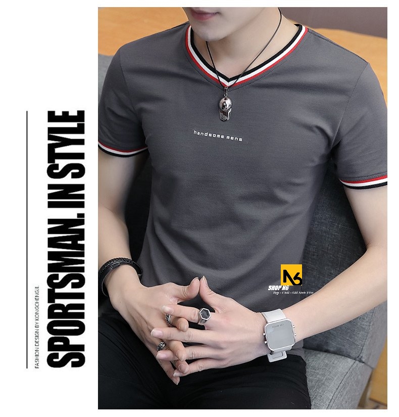 Áo Thun Nam Có Cổ Tròn Thun Cá Sấu Cotton 4 chiều Co Giãn Phom Body Phối Màu Thời Trang Hàn Quốc Giá Tốt Cao Cấp AT11 - ShopN6