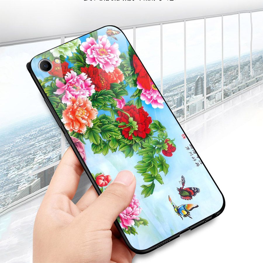 Ốp điện thoại kính cường lực cho máy Oppo A71 - mẫu đơn MS MAUDON051
