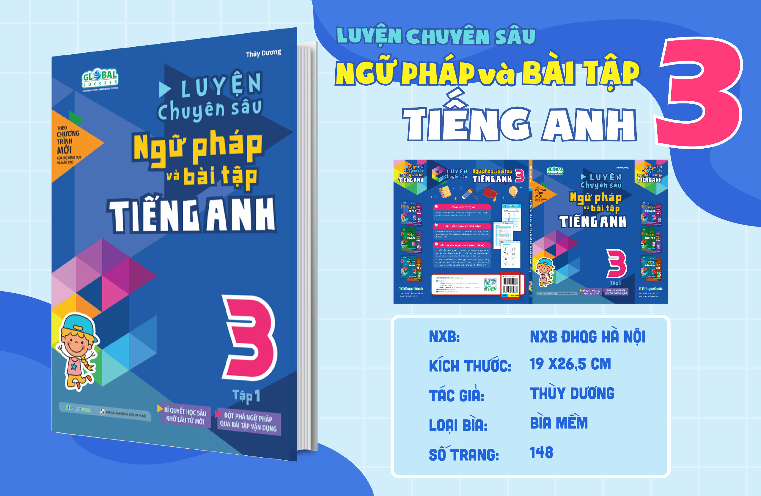Sách Luyện chuyên sâu ngữ pháp và bài tập tiếng Anh 3 - tập 1 (Global)