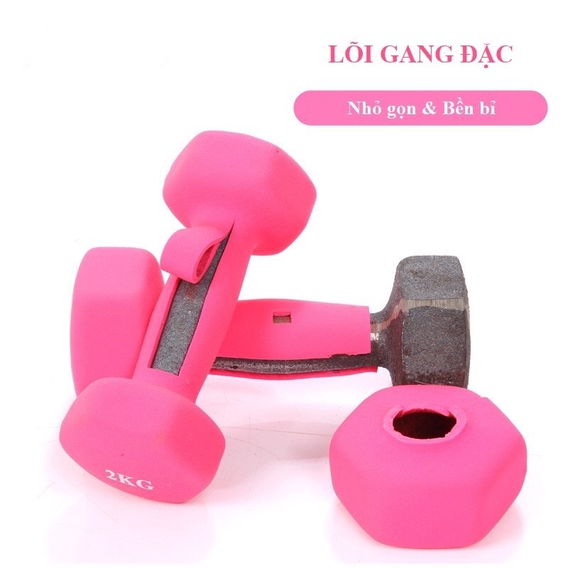 Tạ Tay Nam Nữ 1KG,2KG.3KG,4KG,5KG,6KG,7KG,8KG Bọc Cao Su Trơn Lõi Gang Cao Cấp(SẢN PHẨM LÀ 1 CÁI TƯƠNG ỨNG VỚI KG)