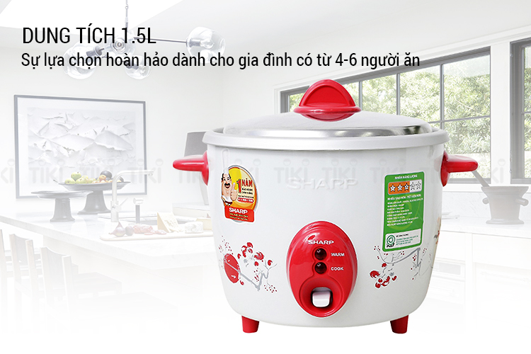 Nồi Cơm Điện Nắp Rời Sharp KSH-D15V (1.5L) - Màu Ngẫu Nhiên - Hàng chính hãng