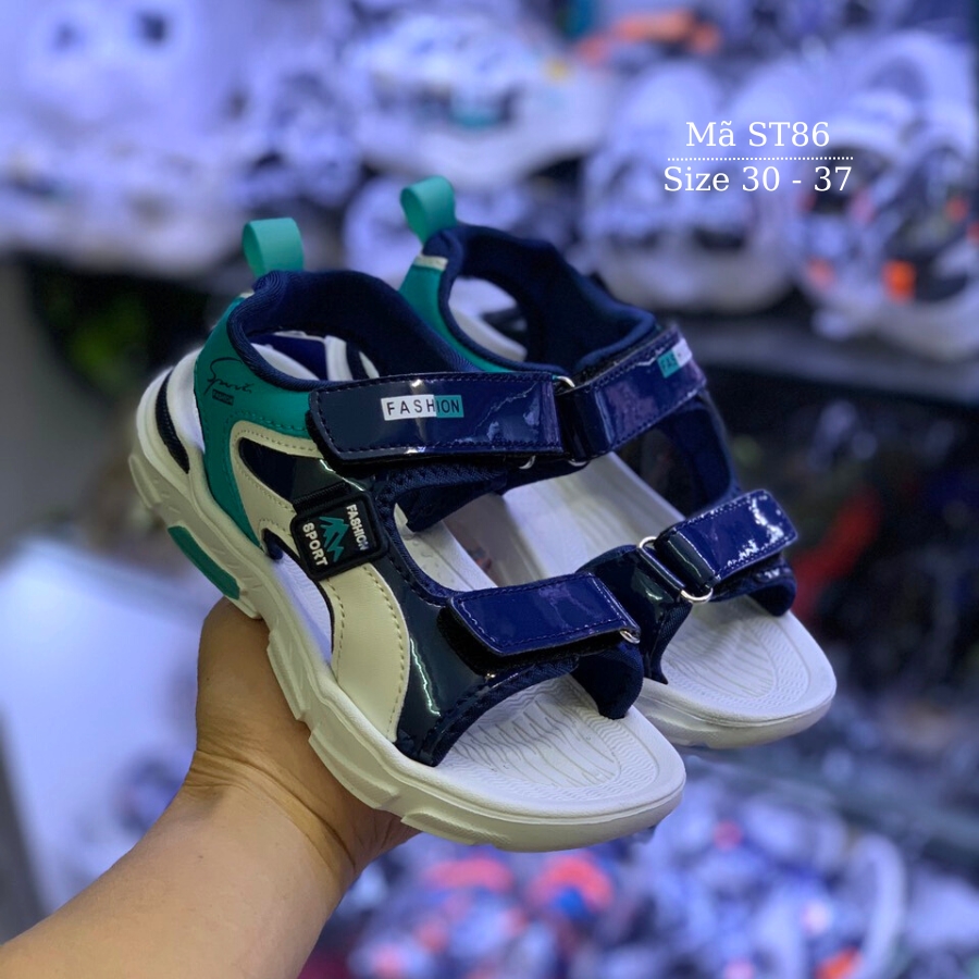 Dép sandal bé trai HOBIBEAR quai hậu kiểu dán thể thao năng động êm nhẹ phong cách thời trang trẻ em học sinh nam 5 6 7 8 9 10 11 12 tuổi đi học NHÍM SHOP ST86