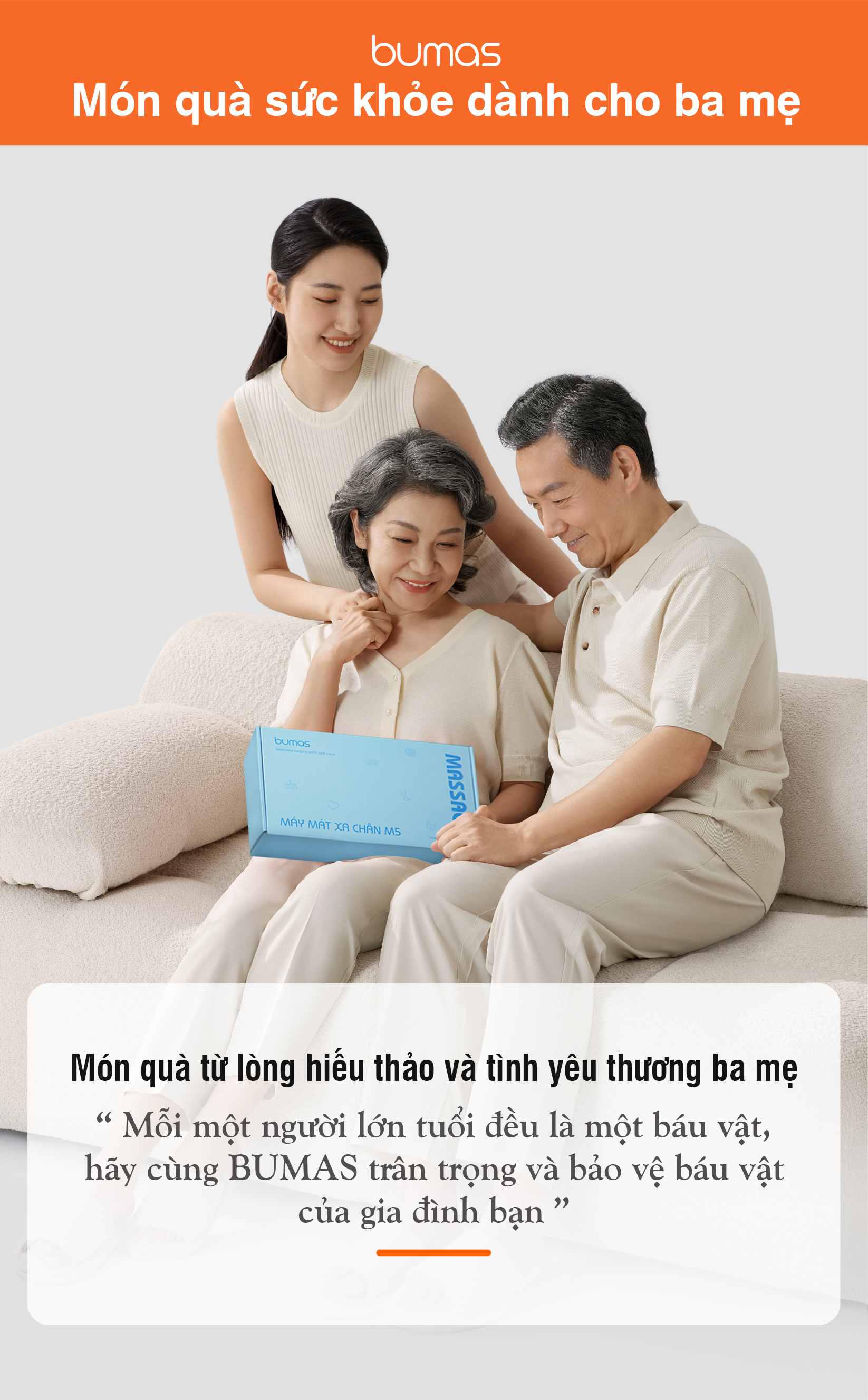Máy Massage Chân BUMAS M5 - Chườm Nóng Massage Bắp Chân Bằng Khí Nén - Bấm Huyệt Mô Phỏng Bàn Tay Con Người - Hàng Chính Hãng