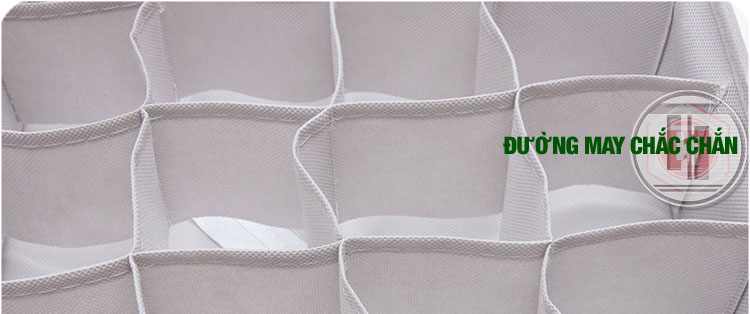 Combo 3 hộp vải đựng bảo quản đồ lót HT SYS-khay đựng quần áo tất vớ bằng vải không dệt tiết kiệm diện tích 6, 7, 20 ngăn - Hàng Chính Hãng