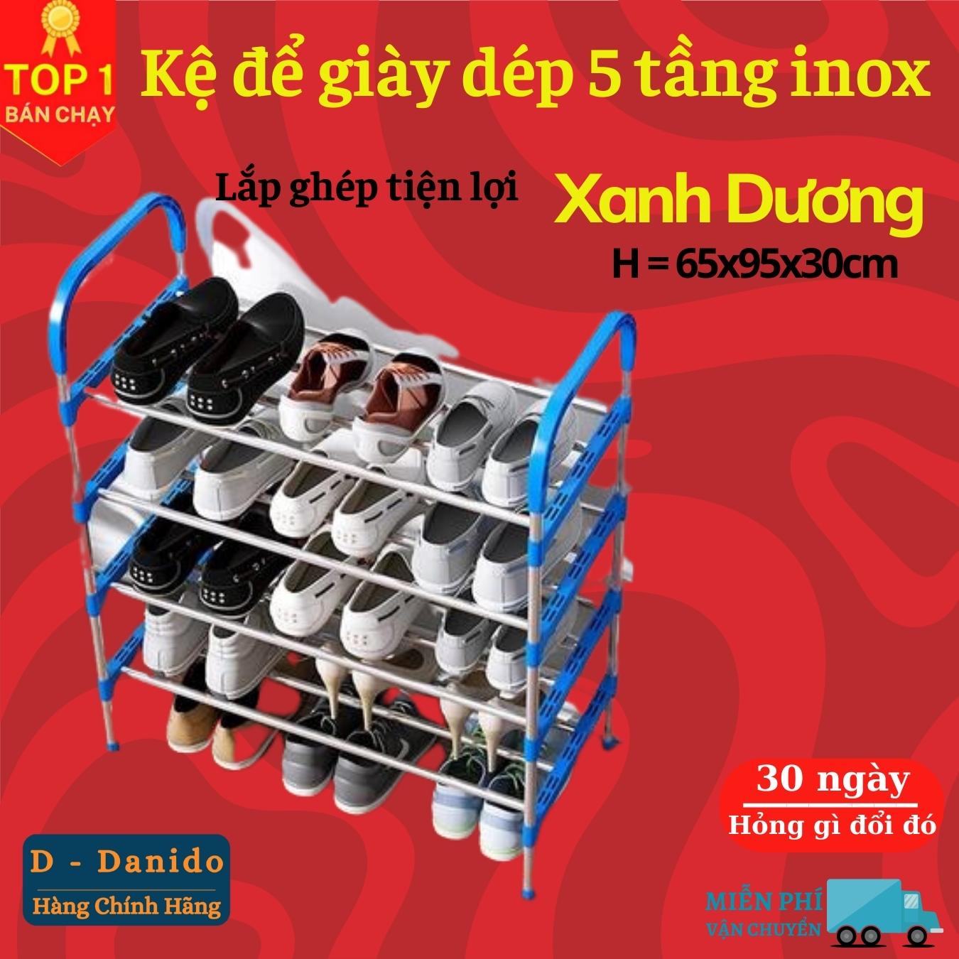 Kệ để giày dép 05 tầng hợp kim nhôm - Giá để giày dép 05 tầng - Kệ để đồ, kệ sách loại gấp gọn cao cấp D Danido