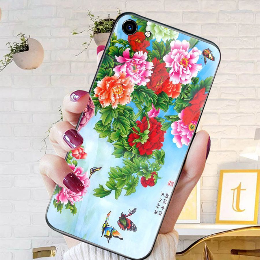 Ốp điện thoại kính cường lực cho máy Oppo A71 - mẫu đơn MS MAUDON051