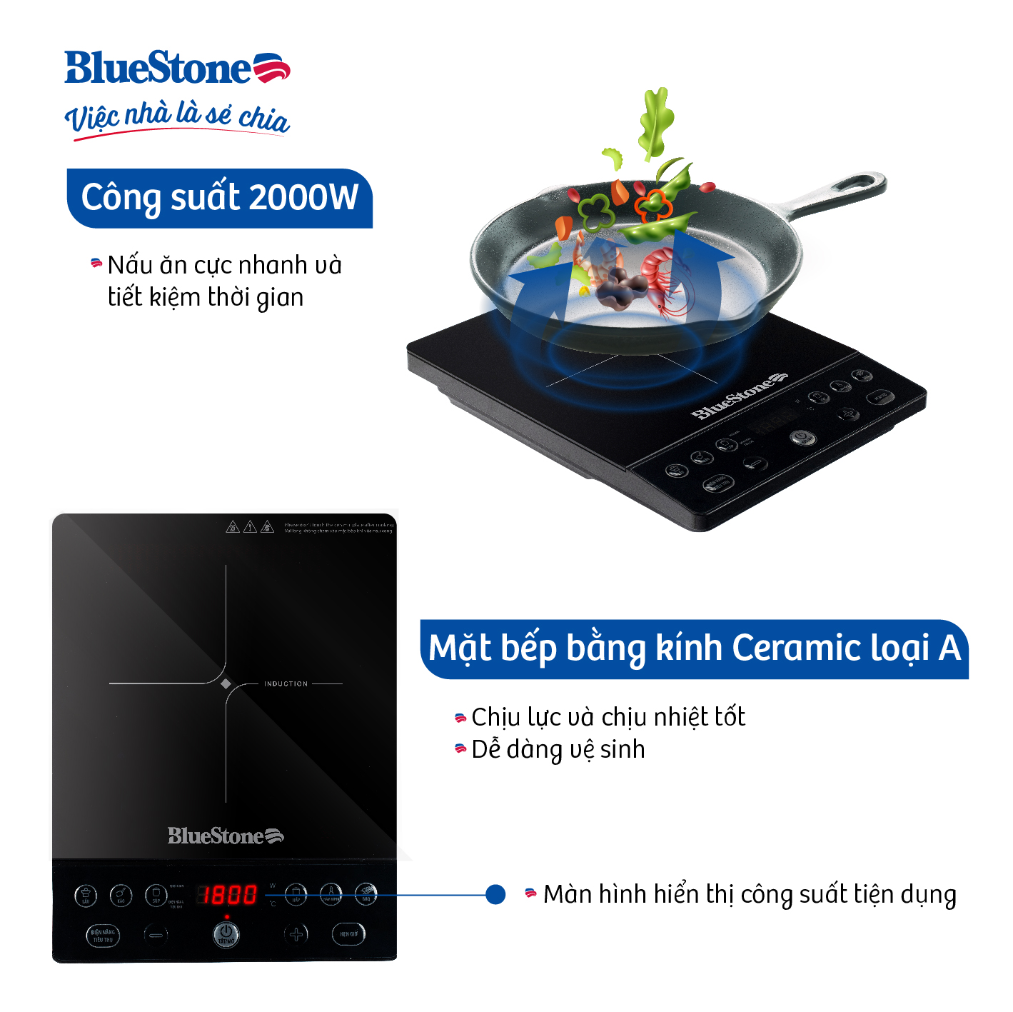 Bếp Từ Đơn BlueStone ICB-6610 - Hàng Chính Hãng