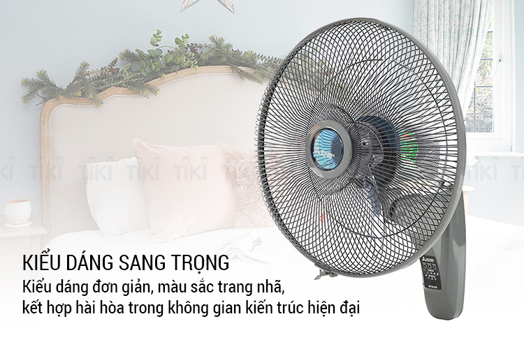 Quạt Treo Tường MITSUBISHI W16-RV CY-GY - Xám Đậm - Hàng Chính Hãng