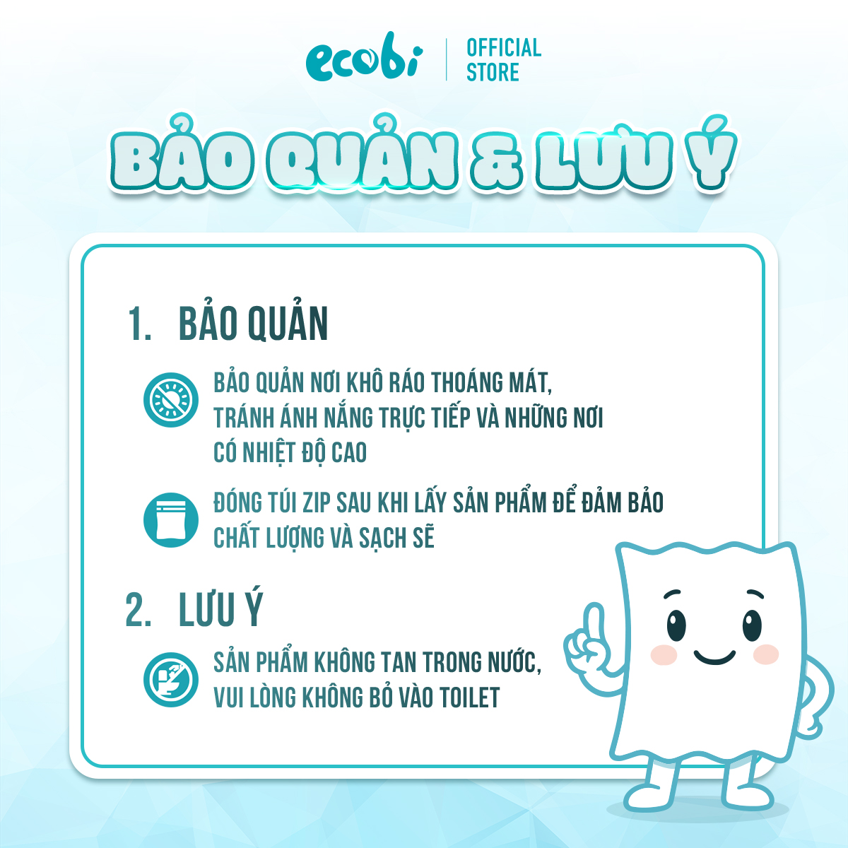 Thùng 03 túi khăn vải khô đa năng cho bé EcoWipes túi 270 tờ 345g mềm mịn dai thấm hút tốt