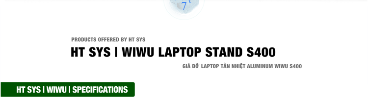 Giá đỡ laptop gấp gọn HT SYS wiwu LAPTOP stand S400 - Hợp kim nhôm cao cấp - Đế tản nhiệt laptop, macbook, máy tính xách tay, máy tính bảng - 06 Chế độ điều chỉnh góc độ - Hỗ trợ máy tính xách tay kích thước 15,6 inch hoặc nhỏ hơn và tất cả máy tính bảng - [Hàng Nhập Khẩu]