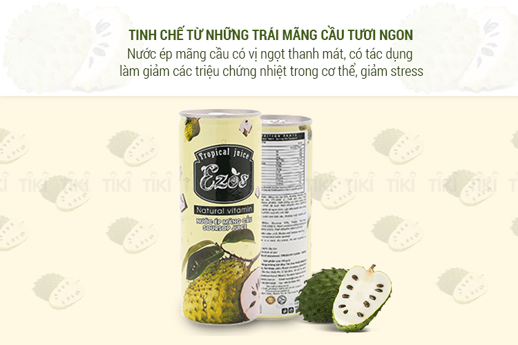 Nước Ép Mãng Cầu Ezos Sasco (240ml/Lon)