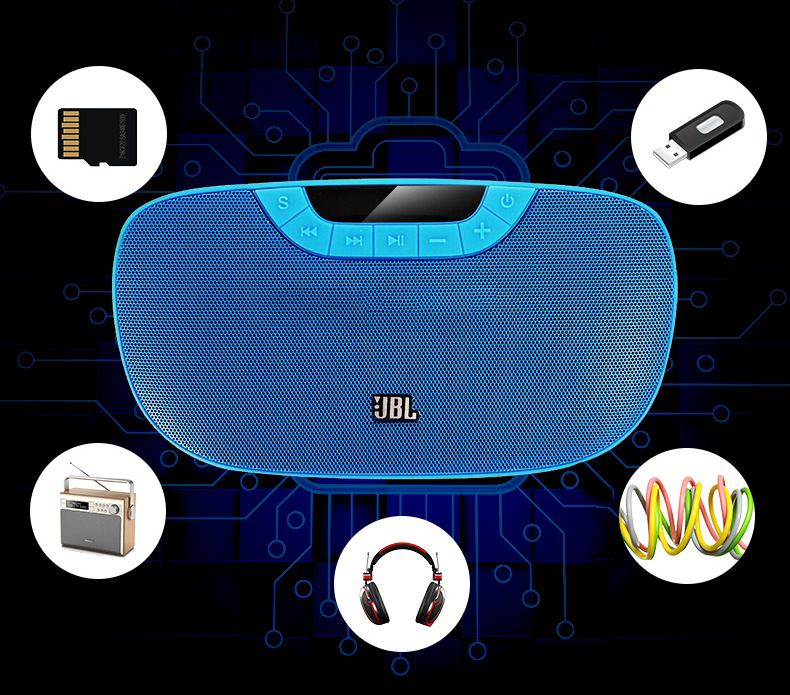 JBL SD-21 BLK Portable Mini Card Speaker FM Radio Screen Display MP3 Player Multi-function Desktop Home Audio 