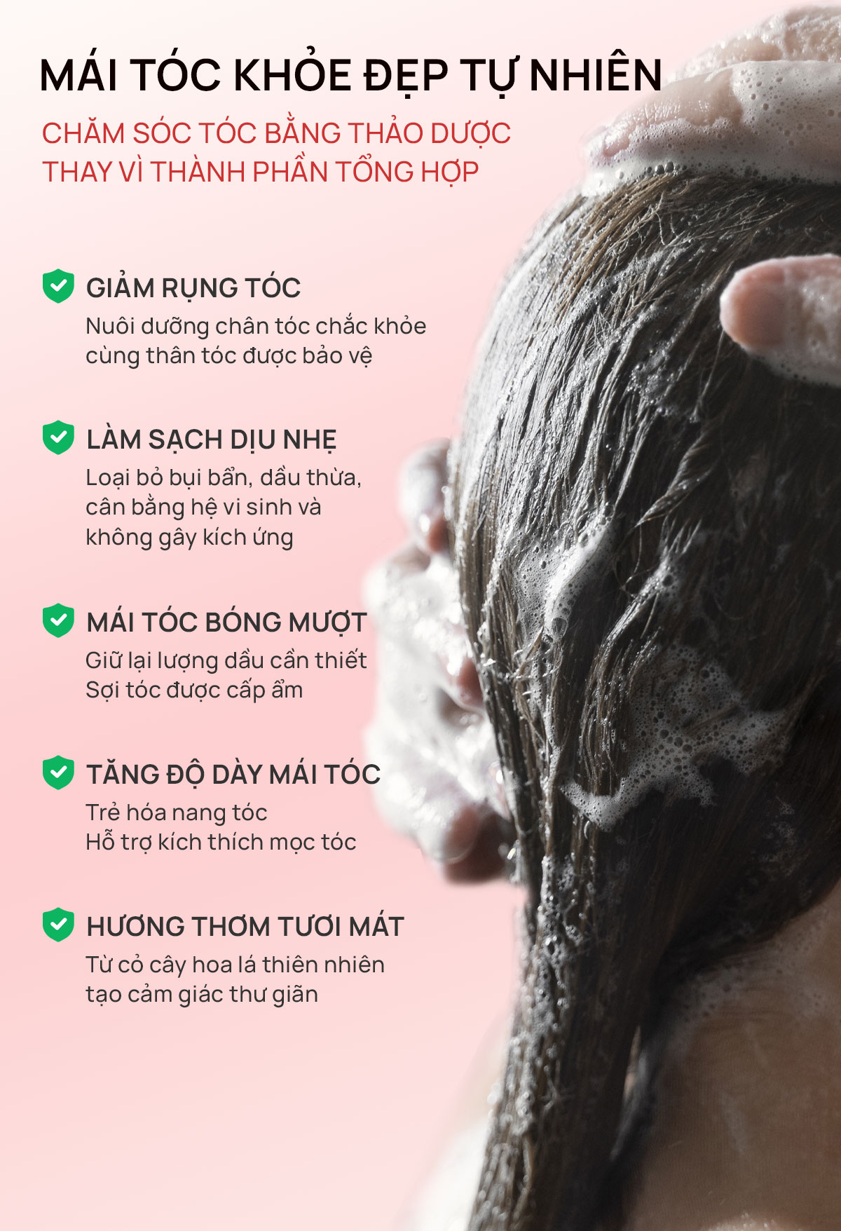 Dầu gội thảo dược Fresh Shampoo giảm rụng tóc, giảm gàu, nuôi dưỡng tóc mềm mượt và chắc khỏe từ gốc 500ml