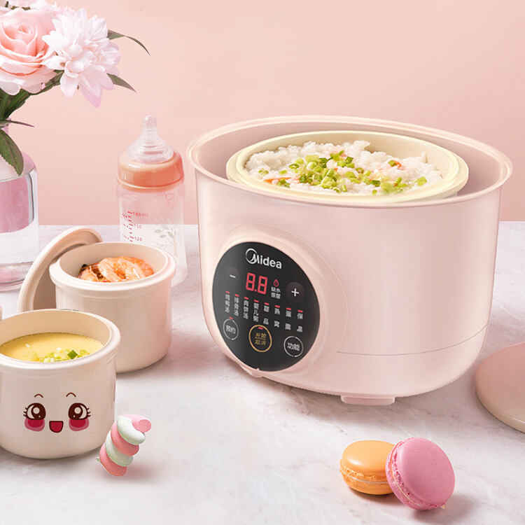 Beautiful (Midea) electric cooker electric cooker baby porridge pot soup pot water stewed bird's nest stewed white porcelain three gallbladder 1.6L MD-DZ16Easy101