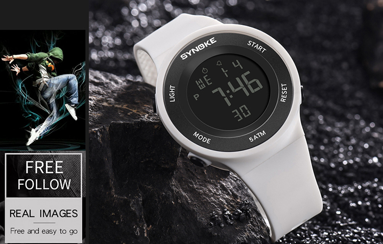 SYNOKE 9199 Sport Watch LED Digital Watch Alarm Luminous Second Timing Waterproof Sport Band