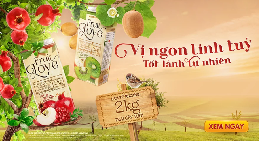COMBO  Nước Trái Cây Cao Cấp Fruit Love Lựu Táo - 4 Hộp 1L