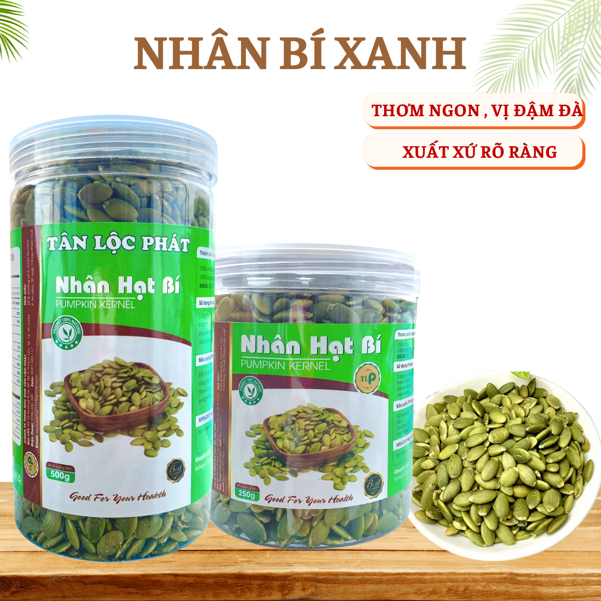 NHÂN HẠT BÍ TÂN LỘC PHÁT - HŨ 500G