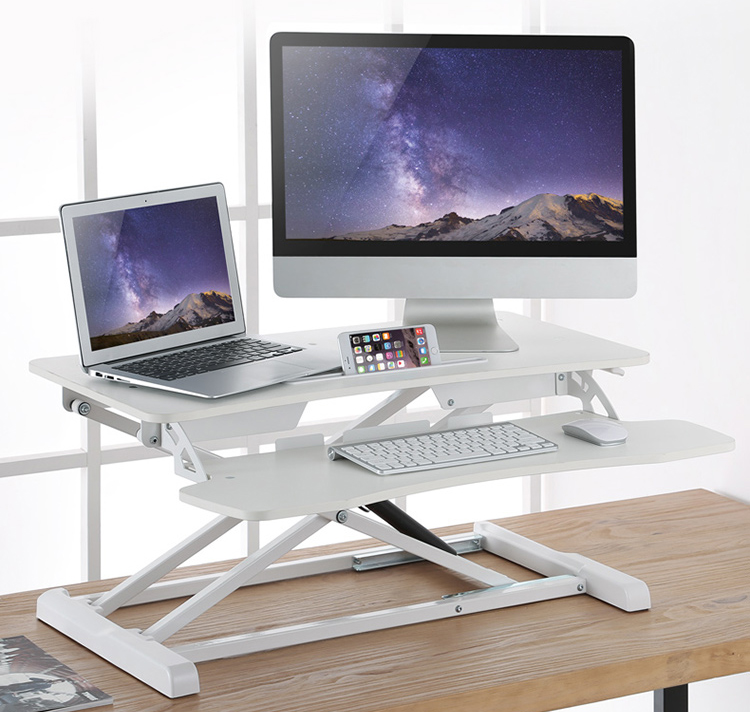 Brateck Stand Office Lift Desktop Computer Desk Laptop Monitor Stand Desk Workable Folding Workbench Desk DWS06-01 White Brateck Stand Office Lift Desktop Computer Desk Laptop Monitor Stand Desk Workable Folding Workbench Desk DWS06-01 White