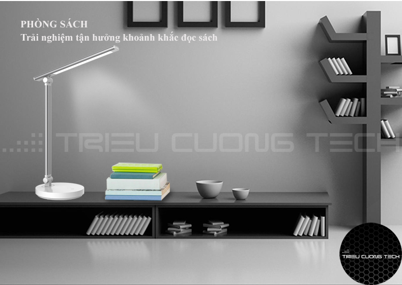 Đèn Led Bàn Đọc Sách Làm Việc Chống Cận - Cảm Ứng - Hỗ Trợ Sạc Không Dây - Điều Chỉnh Vùng Ánh Sáng Cho Sinh Viên - Học Sinh - Văn Phòng - Hàng Chính Hãng